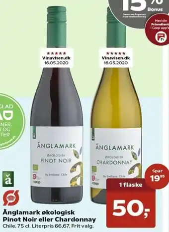 Kvickly Ånglamark Økologisk Pinot Noir Eller Chardonnay 75 cl tilbud