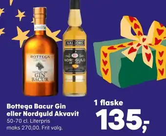 SuperBrugsen Bottega Bacur Gin eller Nordguld Akvavit tilbud