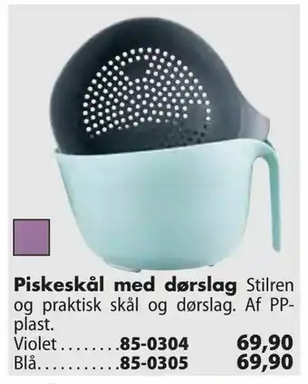 Piskeskål med dørslag