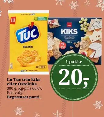 Dagli'Brugsen Lu tuc trio kiks eller ostekiks tilbud