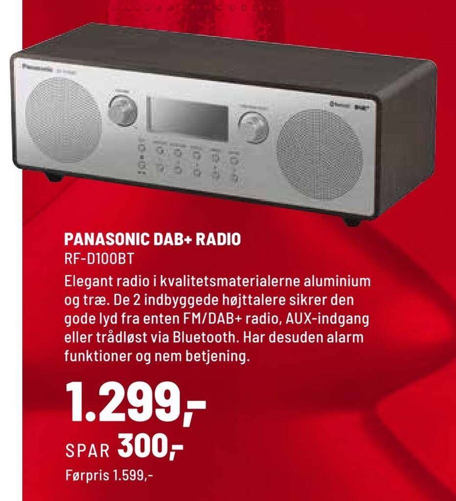 Panasonic dab+ radio rfd100bt tilbud hos Panasonic Center