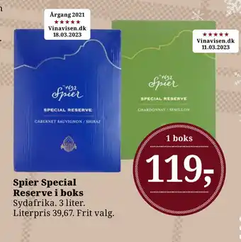 Dagli'Brugsen Spier special reserve i boks tilbud