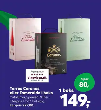 Kvickly Torres coronas eller esmeralda i boks tilbud