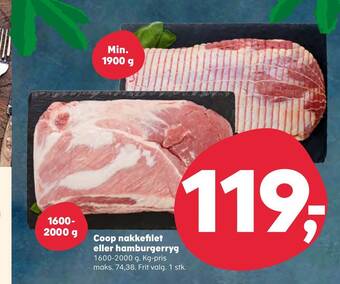 Kvickly Coop nakkefilet eller hamburgerryg tilbud