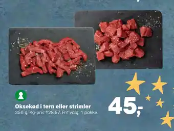 Kvickly Oksekød i tern eller strimler tilbud
