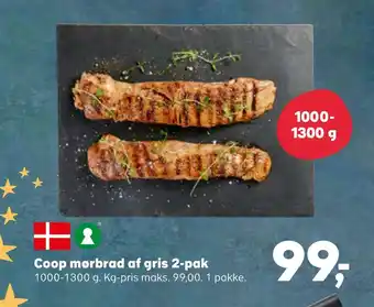 Kvickly Coop mørbrad af gris 2-pak tilbud