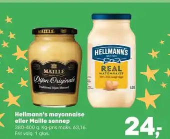 Kvickly Hellmann's mayonnaise eller maille sennep tilbud