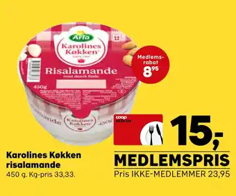 Kvickly Karolines køkken risalamande tilbud
