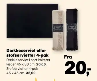 Dækkeserviet eller stofservietter 4-pak
