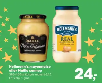 SuperBrugsen Hellmann's mayonnaise eller maille sennep tilbud
