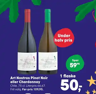 SuperBrugsen Art nostros pinot noir eller chardonnay tilbud