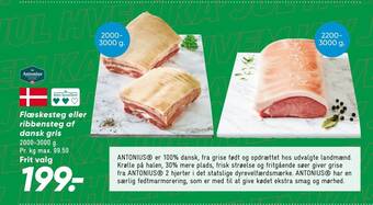 Bilka Flæskesteg eller ribbensteg af dansk gris tilbud