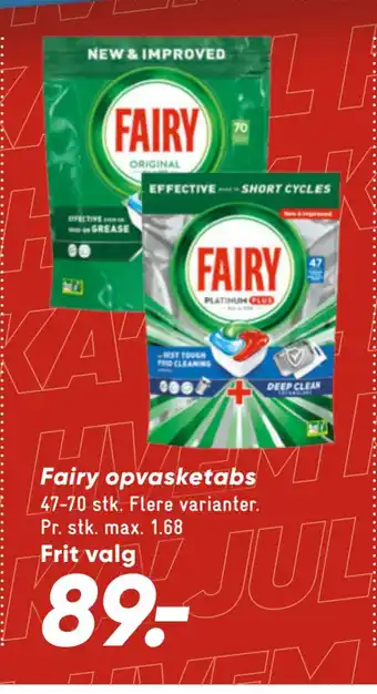 Bilka Fairy opvasketabs tilbud