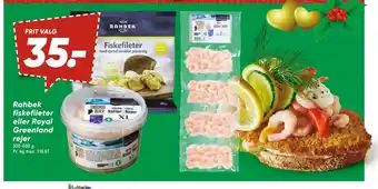 Bilka Rahbek fiskefileter eller royal greenland rejer tilbud