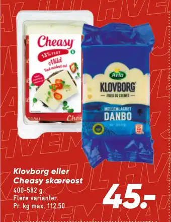 Bilka Klovborg eller cheasy skæreost tilbud