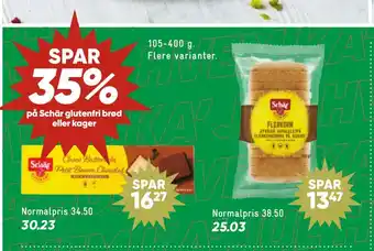 Spar 35% på schär glutenfri brød eller kager