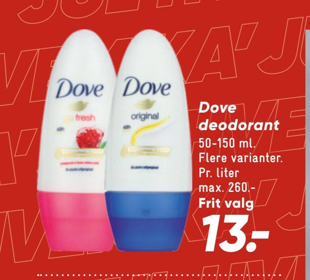 Dove deodorant tilbud hos Bilka