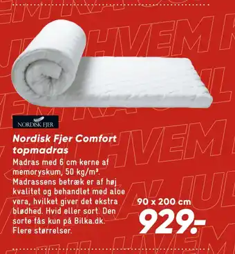 Bilka Nordisk fjer comfort topmadras tilbud