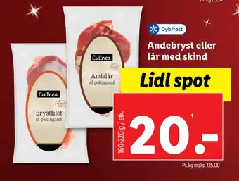 Lidl Andebryst eller lår med skind tilbud