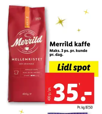 Lidl Merrild kaffe tilbud