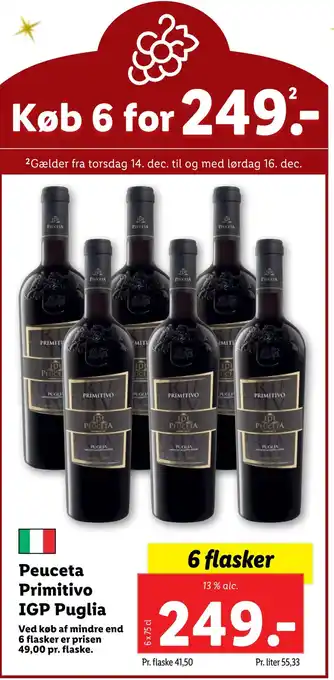 Lidl Peuceta primitivo igp puglia tilbud