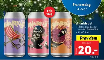Lidl Anarkist øl tilbud