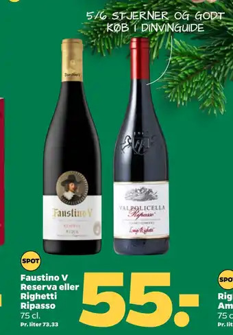 Netto Faustino reserva eller righetti ripasso tilbud