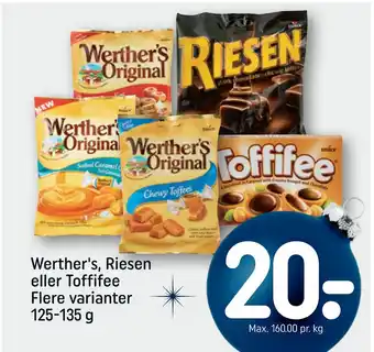 REMA 1000 Werther's, riesen eller toffifee tilbud