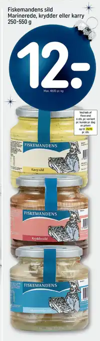 REMA 1000 Fiskemandens sild marinerede, krydder eller karry tilbud
