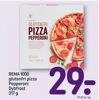 REMA 1000 Rema 1000 glutenfri pizza pepperoni dybfrost tilbud