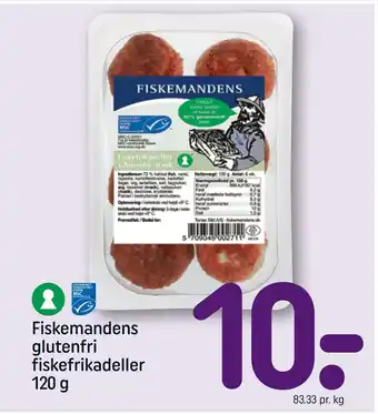 REMA 1000 Fiskemandens glutenfri fiskefrikadeller tilbud