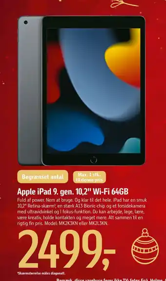 Føtex Apple ipad 9. gen. 10,2 wi-fi 64gb tilbud