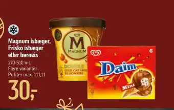 Føtex Magnum isbæger, frisko isbæger eller børneis tilbud