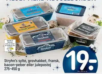 REMA 1000 Stryhn's sylte, grovhakket, fransk, bacon-peber eller julepostej tilbud
