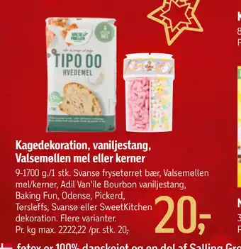 Føtex Kagedekoration, vaniljestang, valsemøllen mel eller kerner tilbud
