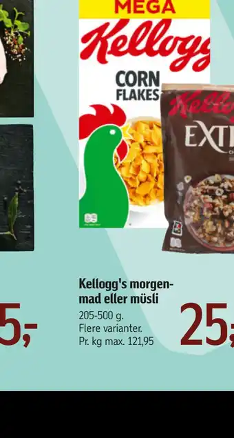 Føtex Kellogg's morgenmad eller müsli tilbud