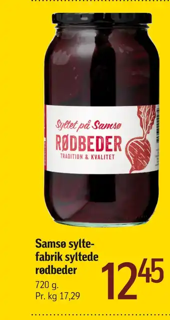 Føtex Samsø syltefabrik syltede rødbeder tilbud