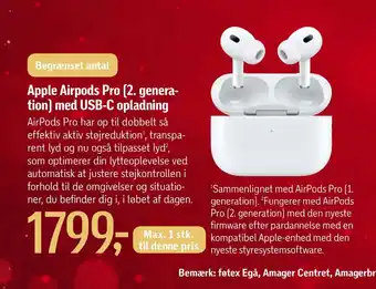 Føtex Apple airpods pro (2. genera tion) med usb-c opladning tilbud