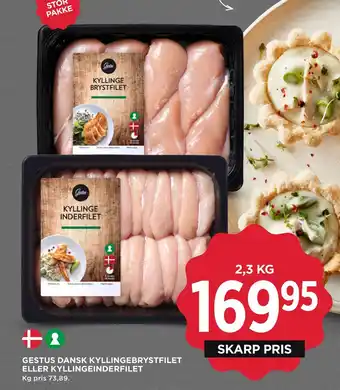 MENY Gestus dansk kyllingebrystfilet eller kyllingeinderfilet tilbud