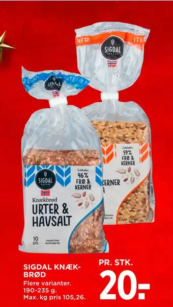 MENY Sigdal knækbrød tilbud