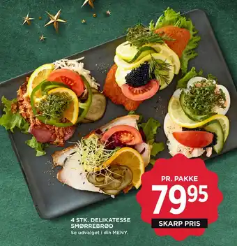 4 stk. delikatesse smørrebrød