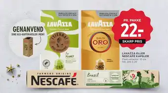 MENY Lavazza eller nescafé kapsler tilbud