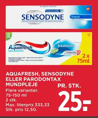 MENY Aquafresh, sensodyne eller parodontax mundpleje tilbud