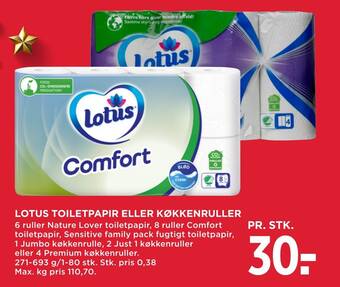 MENY Lotus toiletpapir eller køkkenruller tilbud