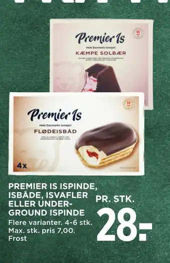 MENY Premier is ispinde, isbåde, isvafler eller under­ ground ispinde tilbud