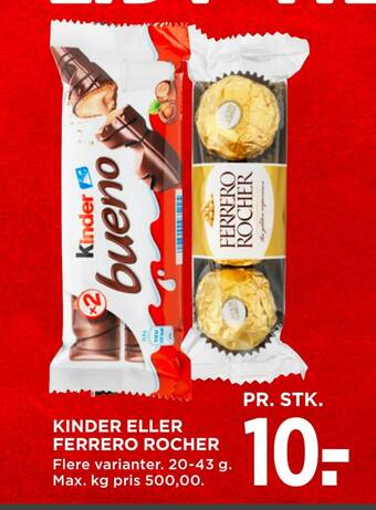 MENY Kinder eller ferrero rocher tilbud