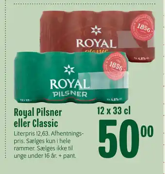 Min Købmand Royal pilsner eller classic tilbud