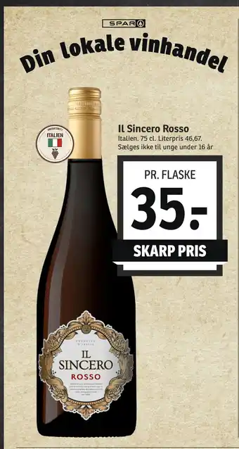SPAR Il sincero rosso tilbud