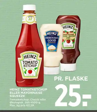 MENY Heinz tomatketchup eller mayonnaise squeeze tilbud