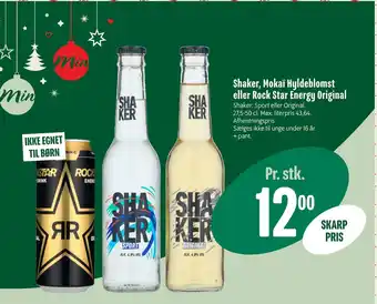 Min Købmand Shaker, mokaï hyldeblomst eller rock star energy original tilbud